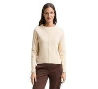 Tom Tailor Cropped Strickpullover mit Stehkragen 36844 Sand Stone Beige Melange Gr. L