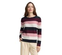 Tom Tailor Strickpullover "Otto" Damen Gr. L (40) – big rose knit stripe – 60% Baumwolle/40% Viskose