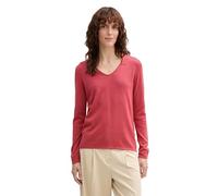 Tom Tailor Front Logo Coin Pullover Mit V-ausschnitt 2XL Berry Red