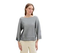 TOM TAILOR Damen 1042967 Pullover mit Fledermaus-Ärmeln, 36338-Navy Striped Knit Design, M