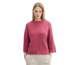 TOM TAILOR Damen Pullover mit Struktur,36341 - pink Patched Rib Knit, S