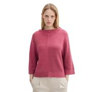 TOM TAILOR Damen Pullover mit Struktur,36341 - pink Patched Rib Knit, XXL