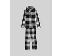 TOM TAILOR Damen Pyjama-Set mit Karomuster, grau, Kariert, Gr. 36
