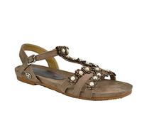 TOM TAILOR Damen Sandalen Riemchen Schuh Sandaletten Taupe Schuhgröße 36