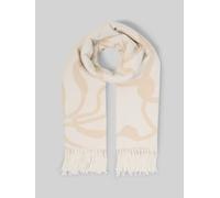 TOM TAILOR Damen Schal mit Blumenmuster, weiß, Geblümt, Gr. ONESIZE