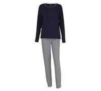 TOM TAILOR - Langes Pyjama Set mit Streifenhose blau 38