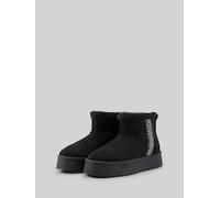 TOM TAILOR Damen Schneestiefeletten mit Stickerei, schwarz, Uni, Gr. 41