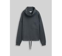 TOM TAILOR Damen Scuba Sweatshirt mit Wasserfallkragen, grün, Uni, Gr. XL