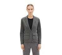 TOM TAILOR Damen Slim Fit Basic Blazer mit Melange-Optik, shady grey melange, L