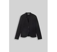 TOM TAILOR Damen Slim Fit Blazer mit Ottoman Struktur, schwarz, Uni, Gr. S