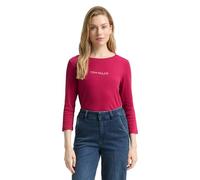 TOM TAILOR Damen Slim Fit Langarmshirt mit Glitzer-Logo