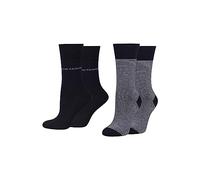 TOM TAILOR Damen Socken - Basic Streifen - Bequeme & Atmungsaktive Baumwollsocken für Alltag und Freizeit -4er stripe dark navy 35-38
