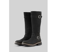 TOM TAILOR Damen Stiefel mit Schnallen-Detail, schwarz, Uni, Gr. 36