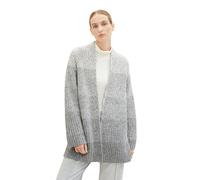 TOM TAILOR Damen Strickjacke mit Farbeverlauf, grey knitted gradient, L