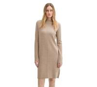TOM TAILOR Damen Strickkleid mit kurzem Stehkragen, 14854 - Blush Grey Melange, 44