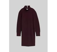 TOM TAILOR Damen Strickkleid mit Stehkragen, rot, Uni, Gr. 40