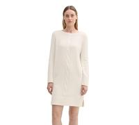 TOM TAILOR Damen Strickkleid mit Zopfmuster, 10315 - Whisper White, 40