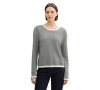 Tom Tailor - Strickpullover mit Struktur black white bubble knit design - Gr. - XXXL