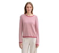 TOM TAILOR Damen Strickpullover aus Baumwolle, 36997 - White Pink Bubble Knit Design, XS