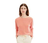 TOM TAILOR Damen Strickpullover aus Bio-Baumwolle, 31310 - Red Bubble Structure, M
