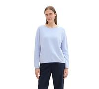 TOM TAILOR Damen Strickpullover aus Bio-Baumwolle, 36353 - Blue Bubble Knit Structure, XXXL