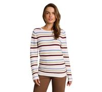TOM TAILOR Damen Strickpullover aus Baumwolle, lila, Gestreift, Gr. L
