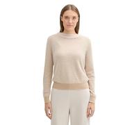 TOM TAILOR Damen Strickpullover aus Federgarn, 11849 - Doeskin, XL