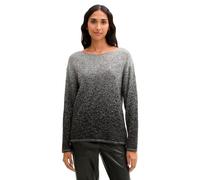 Tom Tailor Damen Strickpullover mit Farbverlauf aus Bio-Baumwolle, 36581 - Black Grey Degrade Design, L
