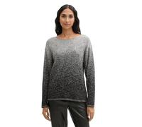 Tom Tailor Damen Strickpullover mit Farbverlauf aus Bio-Baumwolle, 36581 - Black Grey Degrade Design, XXS