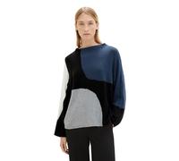 TOM TAILOR Damen Strickpullover mit Muster, black shapes design, XXXL
