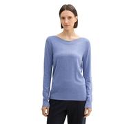 Tom Tailor Damen Strickpullover mit U-Boot-Ausschnitt, 36521 - Colony Blue Melange, XXL