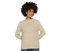 TOM TAILOR Damen Strukturierter Pullover mit Bio Baumwolle 1027530, 24051 - Powder Beige Melange, XL
