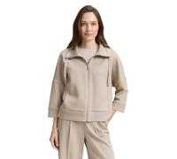 Tom Tailor - Boxy Fit Scuba Sweatjacke soft taupe grey - Gr. - M