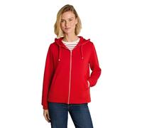 Kapuzensweatjacke TOM TAILOR "Regular", Damen, Gr. L, mid scarlet rot, Sweatware, Obermaterial: 51% Polyester, 42% Viskose, 7% Elasthan, regular fit hüftbedeckend, Rundhals, Bündchen, Sweatjacken, mit
