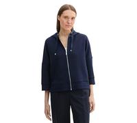 Tom Tailor Damen Sweatjacke mit Kapuze,10668 - Sky Captain Blue, XXL