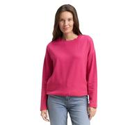 Sweatshirt TOM TAILOR, Damen, Gr. XL, cherry granita, Sweatware, Obermaterial: 100% Baumwolle, unifarben, regular fit normal, Rundhals, Sweatshirts Sweatshirt, mit Kordelzug am Saum (79497135-XL) cher
