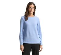 Tom Tailor Damen Sweatshirt 1043168 gerippt Mid Blue Melange XS