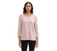TOM TAILOR Damen Sweatshirt mit Struktur,35895 - pink Velvet Melange, S