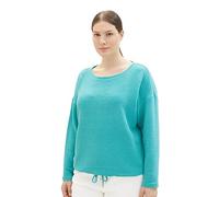TOM TAILOR Damen Sweatshirt mit Struktur & Kordelzug