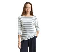 Tom Tailor 3/4-Arm-Shirt mit Streifenmuster blue haze multicolor stripe Damen XXXL Baumwoll-Mix