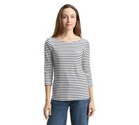 Tom Tailor - Langarmshirt mit Streifenmuster offwhite navy blue stripe - Gr. - S