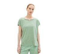 TOM TAILOR Damen T-Shirt aus Viskose im Blusen-Style