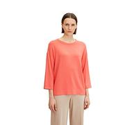 TOM TAILOR Damen T-Shirt mit 3/4 Arm 1032742, 12230 - Smooth Papaya Red, XL