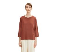 TOM TAILOR Damen T-Shirt mit 3/4 Arm 1032742, 30041 - Grounded Brown, S