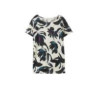 TOM TAILOR Damen T-Shirt mit Fledermausärmeln und Allover-Print, dark blue floral design, XL