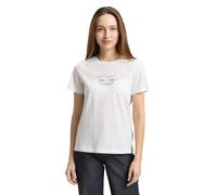 Tom Tailor Regular Fit T-Shirt aus Baumwoll-Mix in Offwhite, Größe L