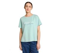 Tom Tailor - Loose Fit Scuba T-Shirt mit Print blue haze - Gr. - XXL