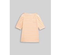TOM TAILOR Damen T-Shirt mit Stickerei, orange, Gestreift, Gr. XXL