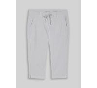 Tom Tailor - Tapered Relaxed Capri Hose mit Kordelzug delicate navy white stripe - Gr. - 44