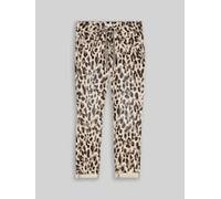 TOM TAILOR Damen Tapered Relaxed Hose, braun, Animalprint, Gr. 42/28